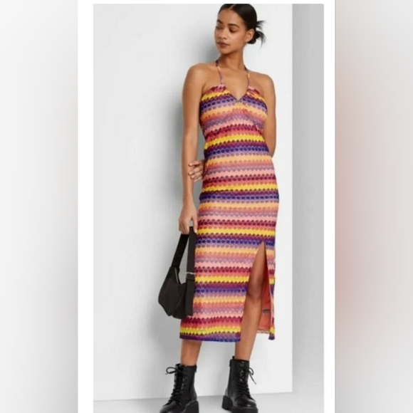 💜💛Multicolor Crochet Midi Dress - Picture 8 of 10